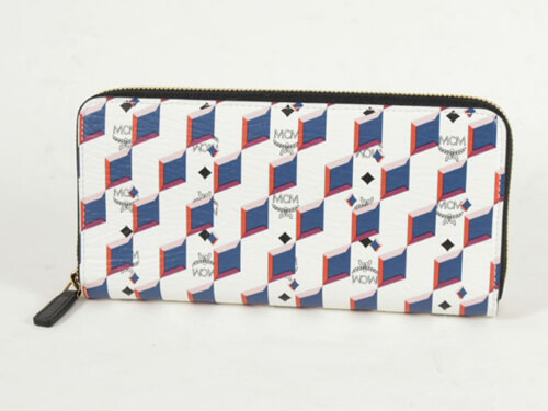 エムシーエム スーパーコピー【MCM】財布 長財布 MYL5SVC31 WT001 DIAMOND PRINTラウンド長財布 レディース ホワイト/ブルー