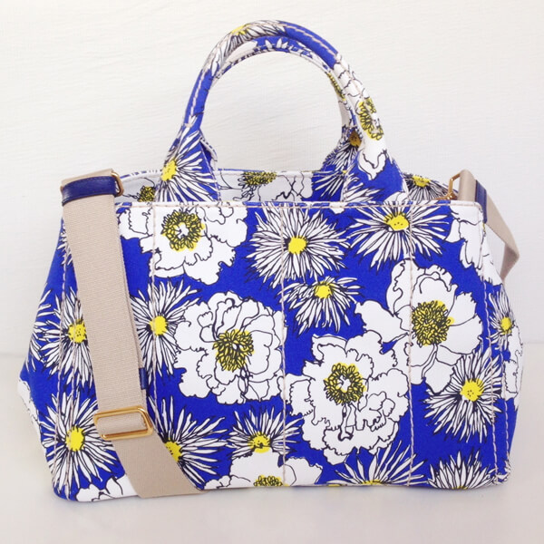 国内即納☆可愛い花柄♪《PRADA》プラダスーパーコピー CANAPA 2WAY トートバッグ (M) B2642B