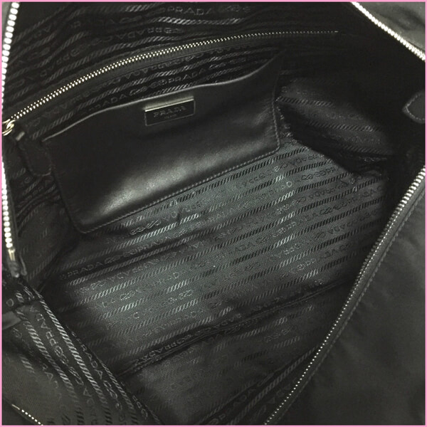 国内即発【PRADA】プラダスーパーコピーおリボンナイロン+レザー/トートバック/NERO IBG028