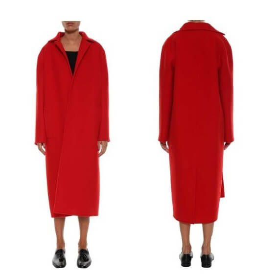 セリーヌ服コピー オーバーサイズ ウールチェスターコート レッド