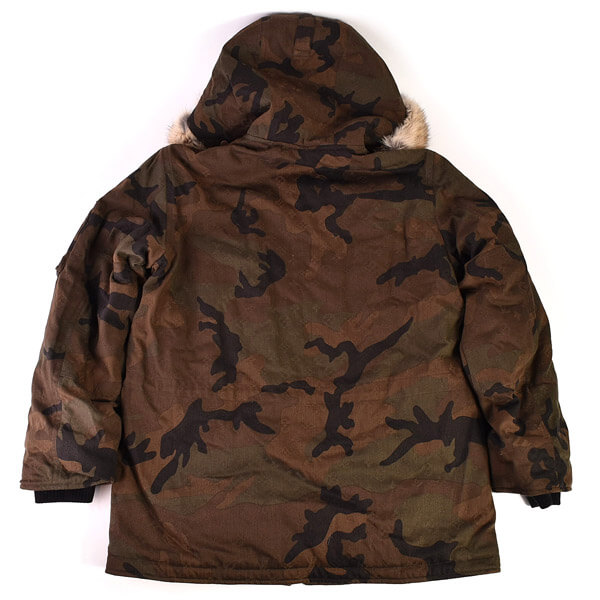 17AW × シュプリーム Jacquard Denim N-3B Parka ダウンジャケット カモフラ ファーコート ルイヴィトン×シュプリーム