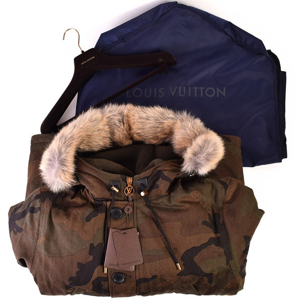 17AW × シュプリーム Jacquard Denim N-3B Parka ダウンジャケット カモフラ ファーコート ルイヴィトン×シュプリーム