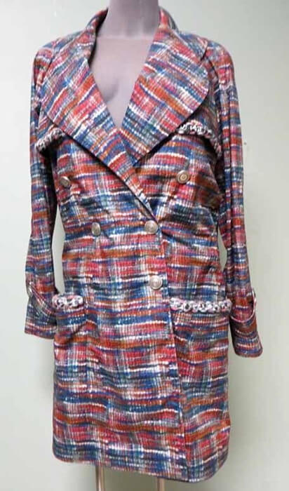 シャネル★シャネルコピー★素敵!Tweed Print 4Pocket Trench Coat