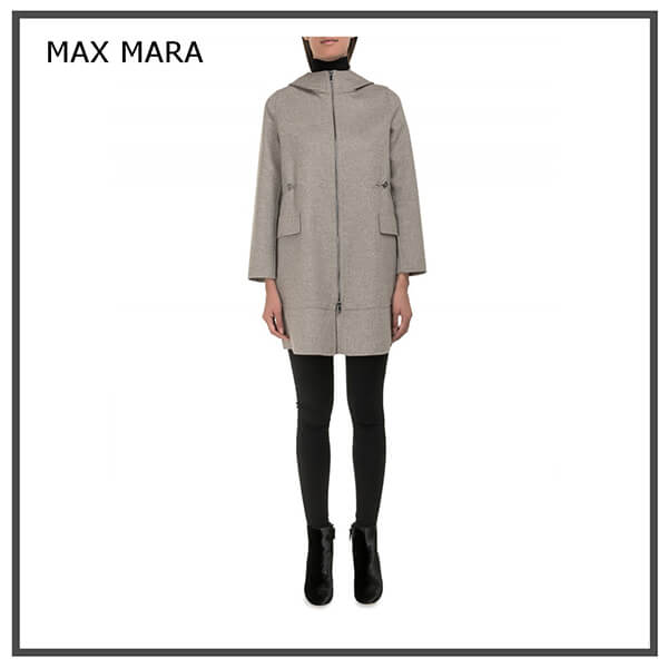 17-18AW新作◆Max Maraマックスマーラ◇ウール&カシミア フード付き コート