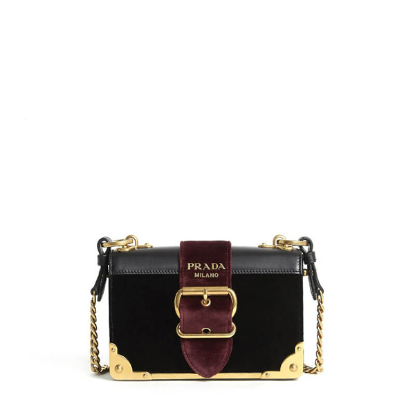 関税込☆LEATHER CAHIER VELVET MINI SHOULDER BAG☆PRADA 1BH0182ENUF0H77