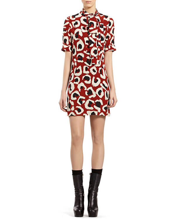 2017新作大人気グッチ★グッチスーパーコピー ★素敵!グッチ LEOPARD PRINT SILK DRESS