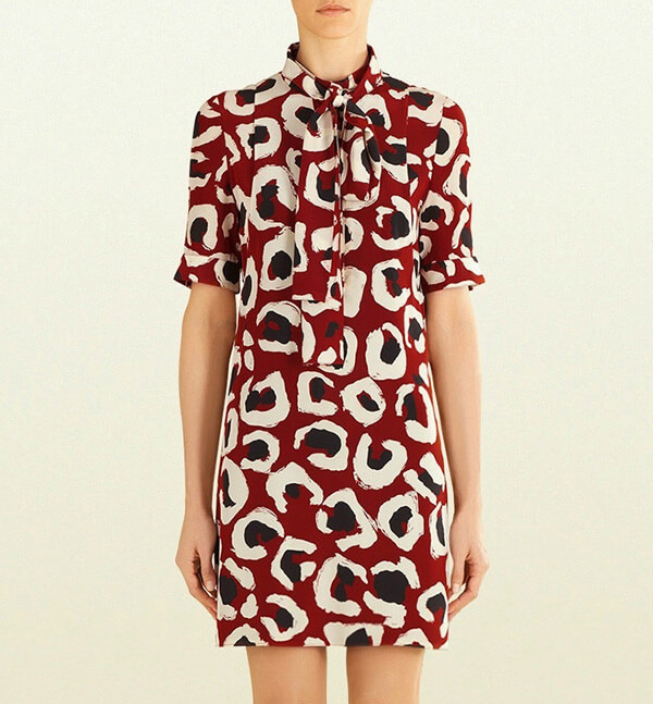 2017新作大人気グッチ★グッチスーパーコピー ★素敵!グッチ LEOPARD PRINT SILK DRESS