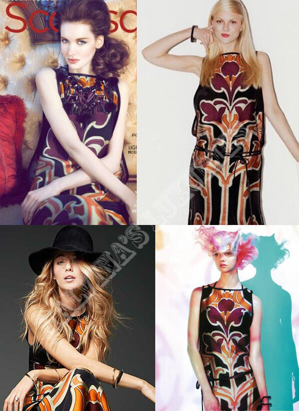 2017新作大人気グッチ★グッチスーパーコピー ★素敵!ART NOUVEAU PRINT SILK DRESS WITH BELT