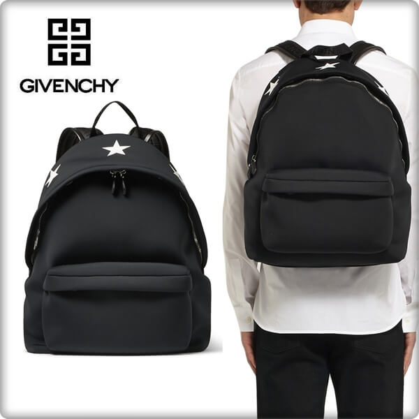 2015新作GIVENCHY【ジバンシィスーパーコピー】 STAR-EMBOSSED BACKPACK ブラック