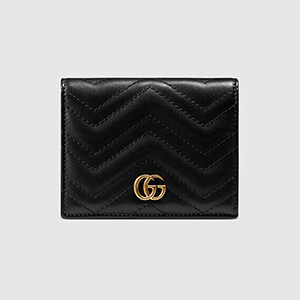 2017新作*グッチ スーパーコピー* GGマーモント カードケース 折り畳み財布☆443125 DRW1T 1000 pelle nera