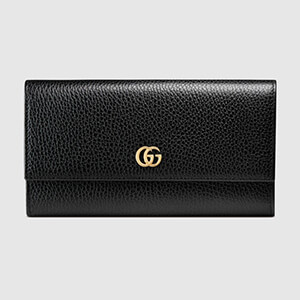 2017SS グッチ スーパーコピー プチ マーモント コンチネンタルウォレット 456116 CAO0G 1000(ブラック)