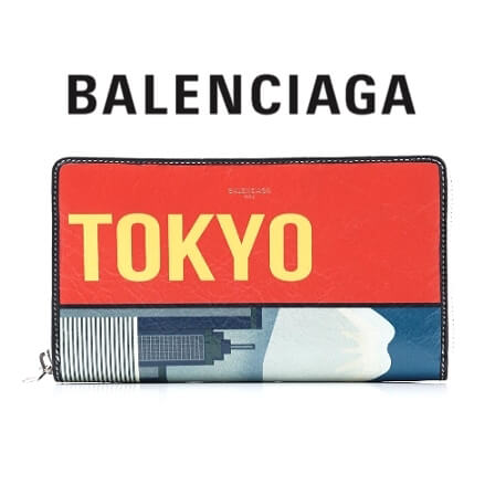 18SS新作 バレンシアガ バザール ラウンドZIP長財布 TOKYO バザール CUIR ARENAウォレット2