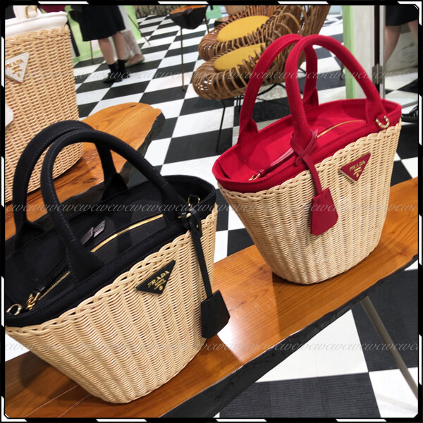 限定希少 PRADA プラダ 可愛すぎ!カラフルかごバッグ 偽物3色 1BG172