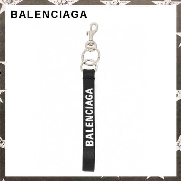 2018新作人気 バレンシアガスーパーコピー バレンシアガ / EVERYDAY LOGO KEYRING ブラック 518421DLQ4N1000