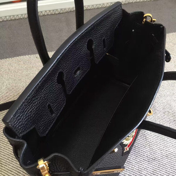 エルメスバーキン コピー 25 ハンドバッグ 塗鴉 Black ゴールド金具 トゴ Ｑ刻印 hermes81