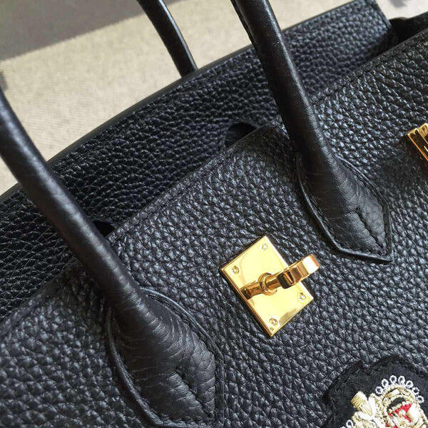 エルメスバーキン コピー 25 ハンドバッグ 塗鴉 Black ゴールド金具 トゴ Ｑ刻印 hermes81