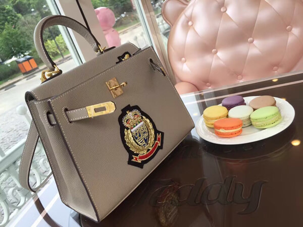 エルメスケリー コピー エルメス 20cm Kelly 内縫 エプソン ローズコンフェッティ Gray