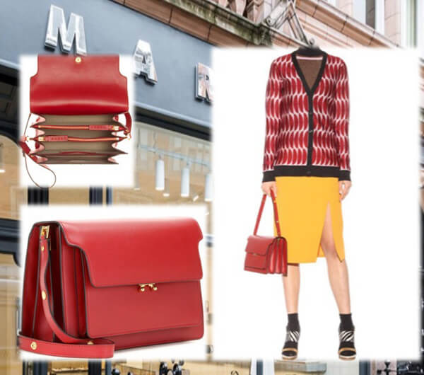 マルニ バッグ コピー Trunk ショルダーバッグ RED