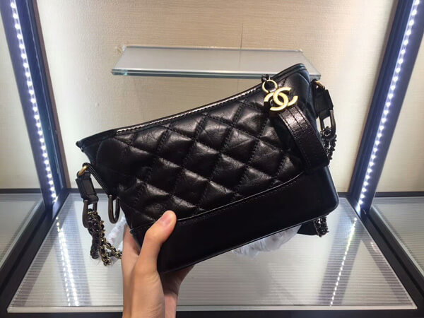 18SS★シャネルスーパーコピー★ガブリエル ゴート&MIX金具 ホーボーバッグ/黒 A93824 Y33241