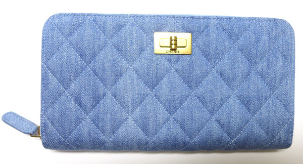 シャネル 長財布 デニム ラウンドファスナー ZIP WALLET 2.55 A80830