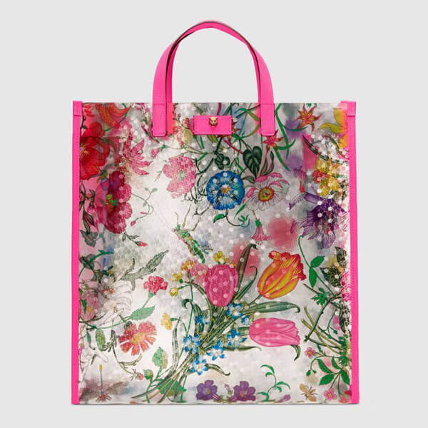 2019SS★グッチ★フローラプリント*ビニールトート