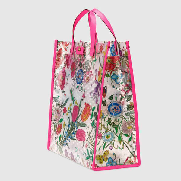 2019SS★グッチ★フローラプリント*ビニールトート