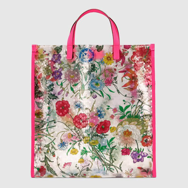 2019SS★グッチ★フローラプリント*ビニールトート