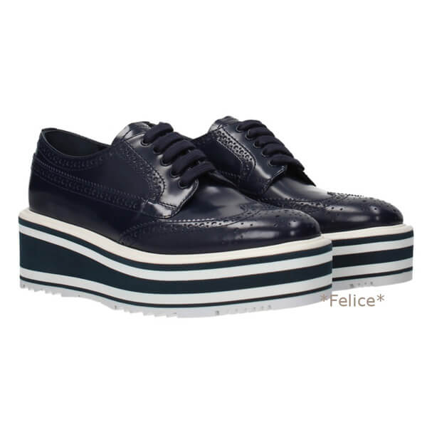2018-19新作素敵*PRADA プラダスーパーコピー*レースアップ ブローグシューズ