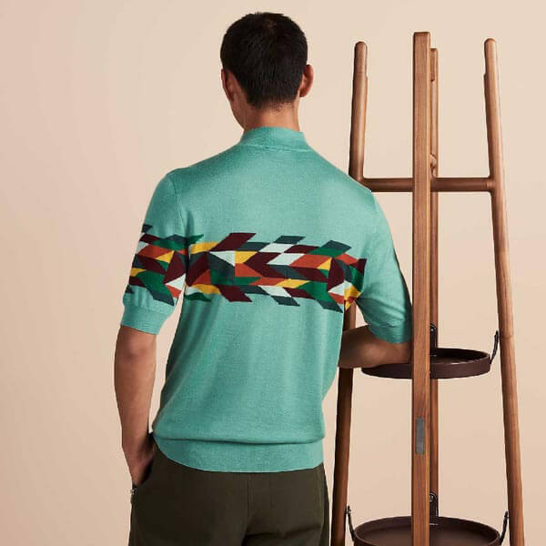 エルメス*20SS "Ete Indien" ハイネックTシャツ カシミヤ シルク