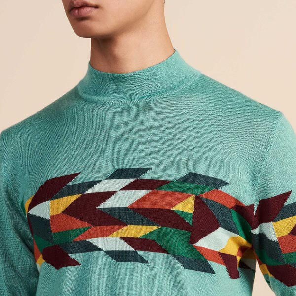 エルメス*20SS "Ete Indien" ハイネックTシャツ カシミヤ シルク