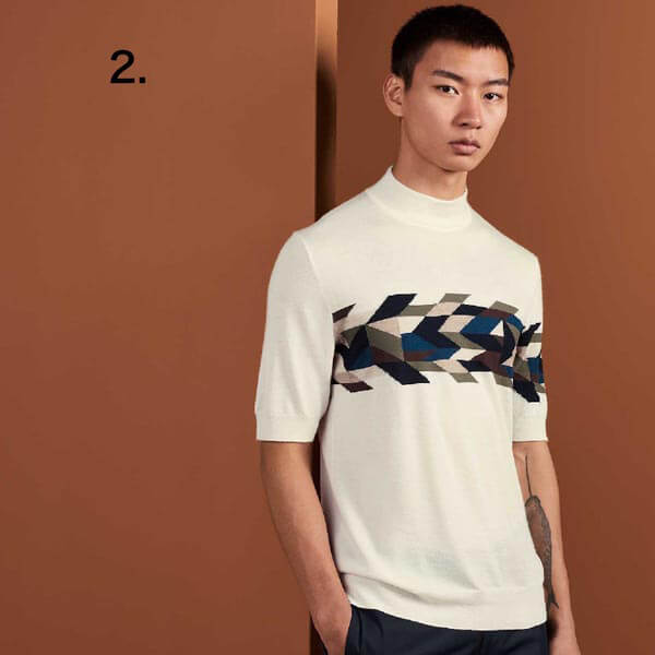エルメス*20SS "Ete Indien" ハイネックTシャツ カシミヤ シルク