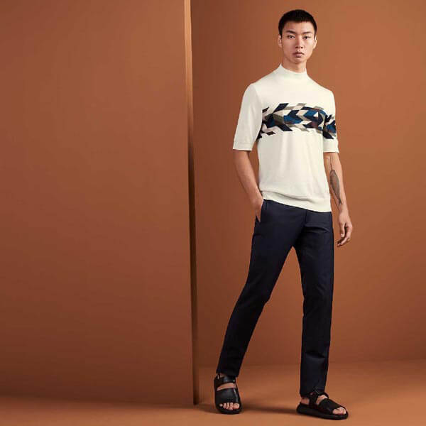エルメス*20SS "Ete Indien" ハイネックTシャツ カシミヤ シルク