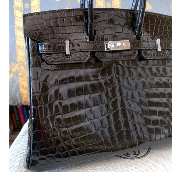 注目度抜群!エルメス スーパーコピー バーキン25 クロコダイルニロティカス 黒 x シルバー金具