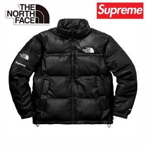 ノースフェイス シュプリーム 偽物 ダウンジャケット Leather Nuptse Jacket