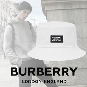 【BURBERRY】 大人気! バーバリー キャップ コピー ロゴアップリケ コットン バケットハット