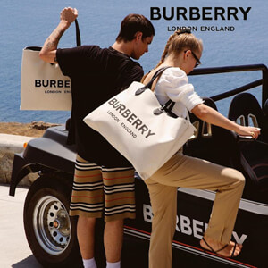 【BURBERRY】バーバリー キャンバストートバッグ コピー ロゴデティール