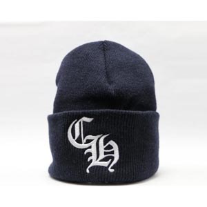 クロムハーツ キャップ コーデ 偽物/Chrome Hearts ニット帽子 CHロゴ ネイビー