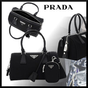 PRADA NYLON AND SAFFIANO LEATHER TOP-HANDLE BAG 1BB845 V W1X 064 F0002