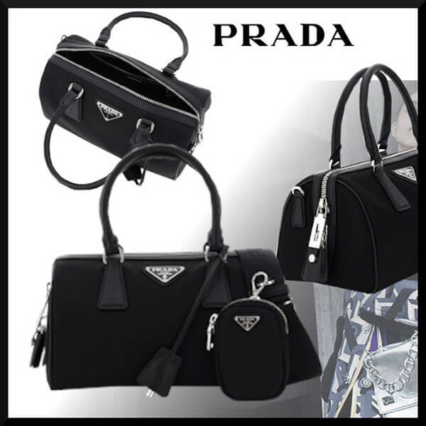 PRADA NYLON AND SAFFIANO LEATHER TOP-HANDLE BAG 1BB845 V W1X 064 F0002