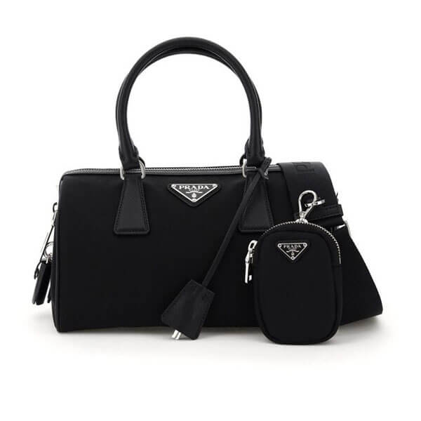 PRADA NYLON AND SAFFIANO LEATHER TOP-HANDLE BAG 1BB845 V W1X 064 F0002