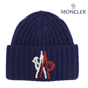 2020AW新作!モンクレールスーパーコピー2 MONCLER 1952 + VALEXTRA ブルー ビーニー帽