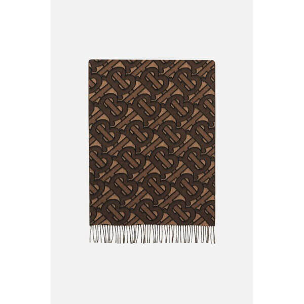 Burberry☆モノグラム カシミア ジャカードスカーフ マフラー Dark Mocha