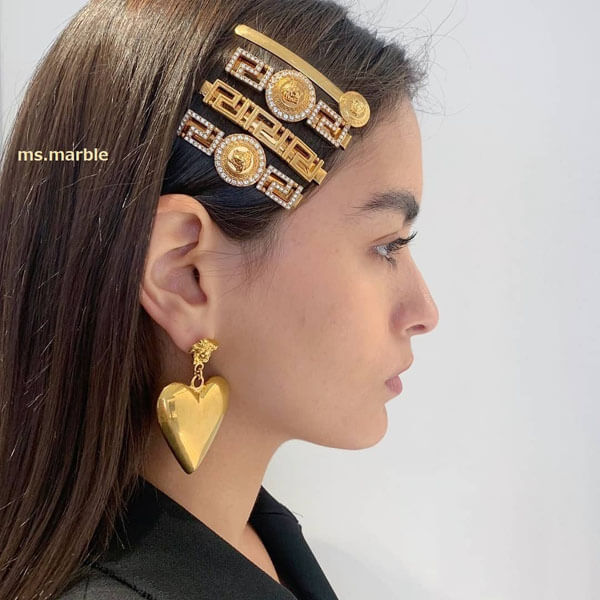 VERSACE クリスタル装飾 メデューサ ヘアクリップ