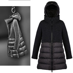 HERNO★ウール切替 PADDED COAT PI0822D|Black PI0822D 33220