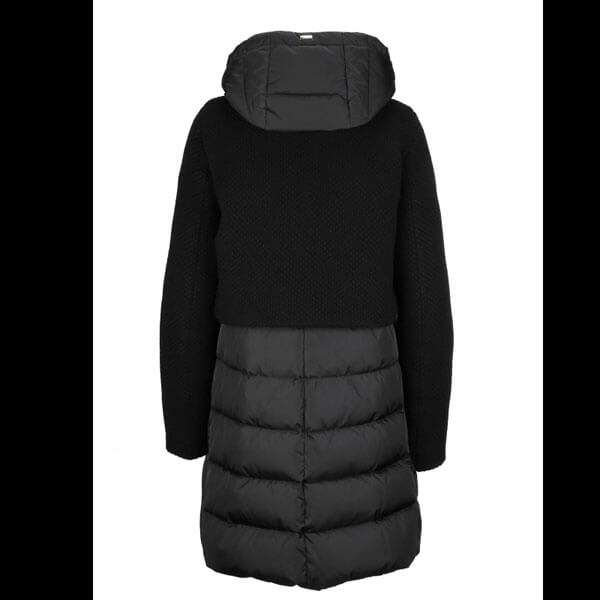 HERNO★ウール切替 PADDED COAT PI0822D|Black PI0822D 33220