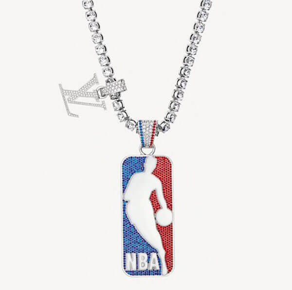 【ルイヴィトン】LV×NBAコラボ!LVロゴ ストラス ネックレス MP2856