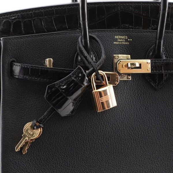 エルメス★<限定品で貴重>美しすぎるBIRKINタッチクロコxトゴ30 ブラック