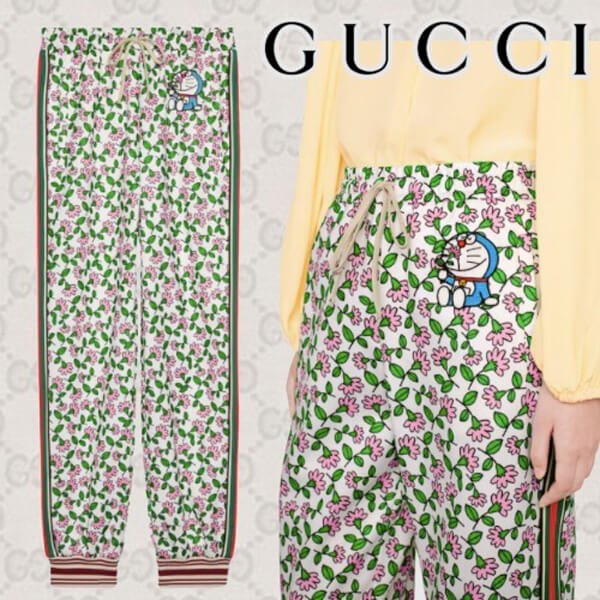 限定!コラボ★グッチ×ドラえもん テクニカルジャージー パンツコピー656612 XJDH7 9487