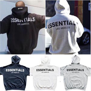 限定!エッセンシャルズ ロサンゼルス 偽物 パーカー LAFear of God Essentials Pullover Hoodie リフレクターロゴ