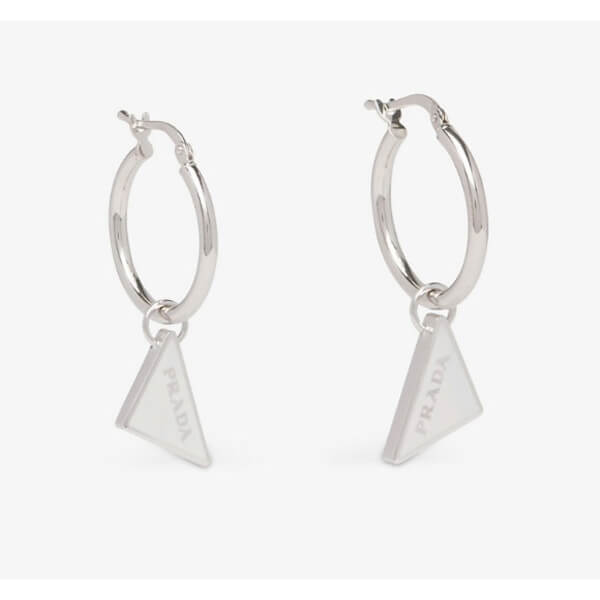 海外限定【PRADA】プラダ ロゴトライアングル フープピアス コピー4色